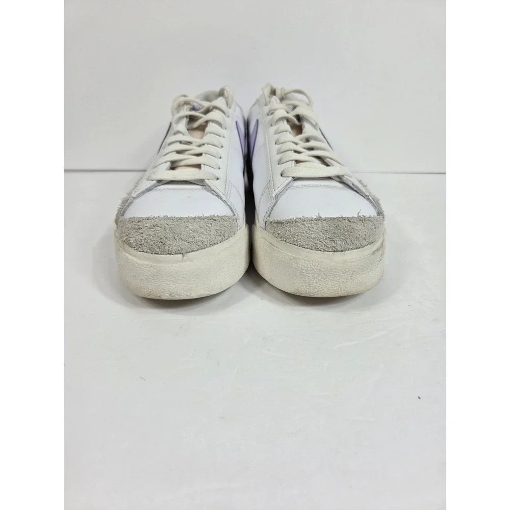 Nike Blazer Low Shoes Sneakers White / Lilac Womens 8.5 Platform Purple